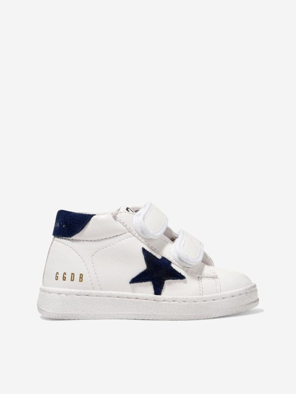 Golden Goose Kids June Leather Star Trainers in White