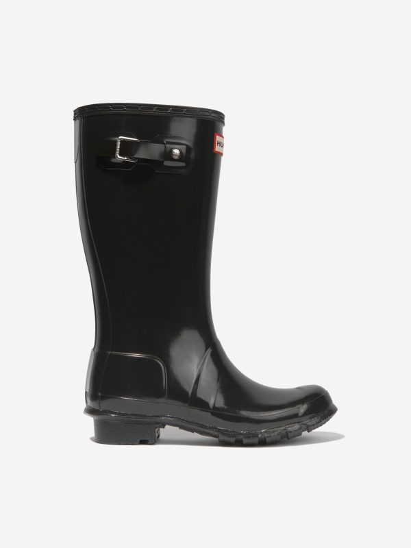 Hunter Kids Original Gloss Wellington Boots in Black